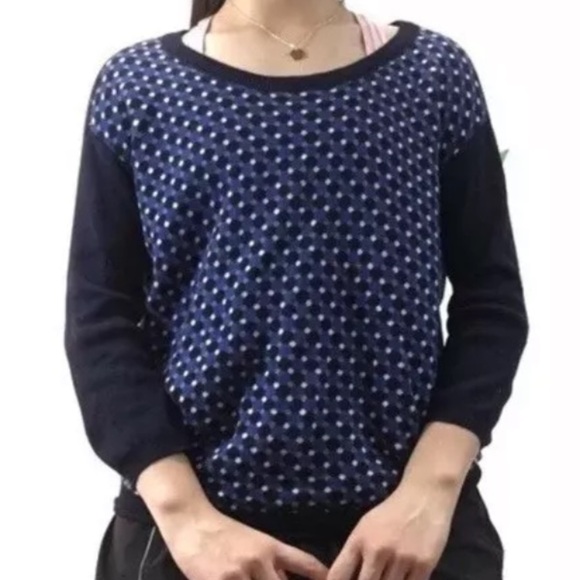 Aritzia Wilfred Silk and Cashmere Check Sweater in Blue Size XS - Picture 11 of 11